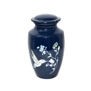 Urne toscane pilée à la main bleue Urne artisanale de luxe de qualité supérieure Prix de gros Nouveau design Autocollant fantaisie Urne Meena - Product Image 1