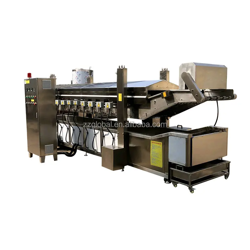 Global Fully automated wheat flour snack fried machine potato chips industrial fried chicken machine production line