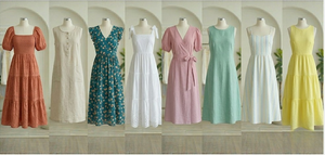 Vestidos de verano transpirables de gasa con estampado floral, surtido aleatorio para adultos, estilos variados, productos listos para envío, envío combinado. - Product Image 6