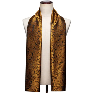 Écharpe de <span class=keywords><strong>luxe</strong></span> pour hommes, jacquard, motif cachemire/floral, longue écharpe noire, châle d'automne et d'hiver, idéal pour offrir en cadeau - Product Image 2