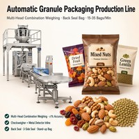 Mesin Pengemas Granul Otomatis Multi-Head Weigher VFFS 15-35 BPM untuk Kacang, Buah Kering, Kacang-kacangan, Camilan, Permen, Makanan Hewan Peliharaan CE SUS304