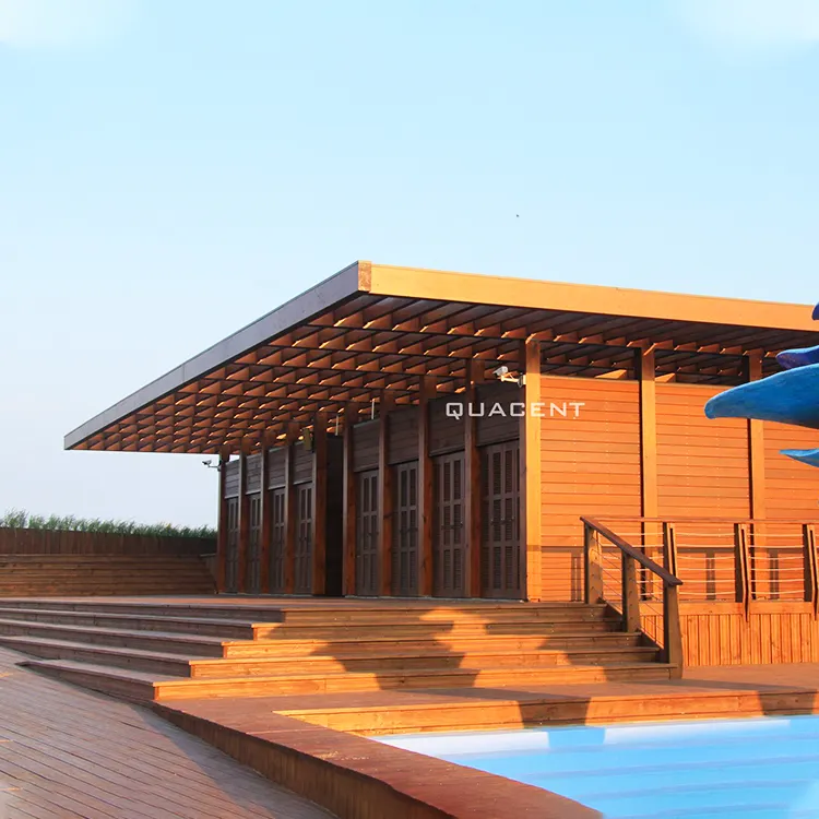 Quacent Support Design Luxury Modern Wooden Villa Prefabricated Home Tourist Resort Prefab House Bungalow Cottage Hut Apartment