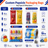Sacs personnalisés pour bâtonnets glacés, film d'emballage en rouleau pour bâtonnets glacés, sachets oreillers pour barres de crème glacée
