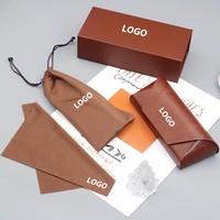 Boîte d'emballage pour lunettes 2026, étui marron de luxe personnalisé OEM pour lunettes de soleil, étuis à logo pour lunettes, ensemble d'emballage pour lunettes de soleil