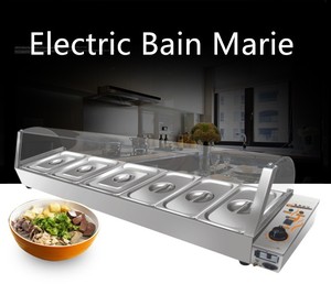 ELECTRIC <strong>BAIN</strong> <strong>MARIE</strong> <strong>FOOD</strong> <strong>WARMER</strong> 6 PANS GLASS COVER - Product Image 6