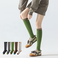 Nouvelles chaussettes de compression tricotées pour femmes 2026, légères, montantes jusqu'au genou, unies, respirantes, amincissantes, en mélange de coton, pour le sport, collection automne