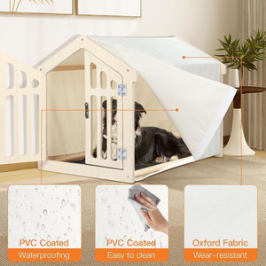 Casa de Madera de Lujo para Perros, Transpirable, con Cubierta Lavable, Cama Moderna de Madera Sólida para Mascotas, Decoración para el Hogar - Product Image 2