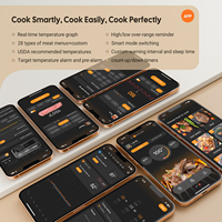 INKBIRD termometer BBQ INT-12-BW, termometer BBQ nirkabel Mode ganda, WiFi 5G 2.4G dan Bluetooth 5.4 Kombo pemeriksaan panjang dan pendek