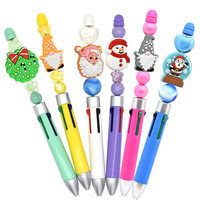 Perles en silicone motif bonhomme de neige de Noël mignonnes, très vendues, pour la fabrication de stylos et accessoires