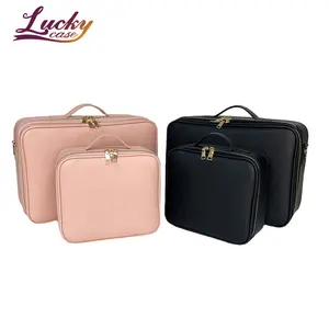 Pink Cosmetic Ziplock Bag Small Portable Waterproof Girls Makeup Bag Travel Make Up Cosmetic Case With Compartments