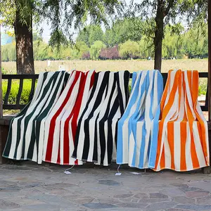 Super Soft 100% Cotton Towel Cabana Microfiber Towel Striped Beach Towel