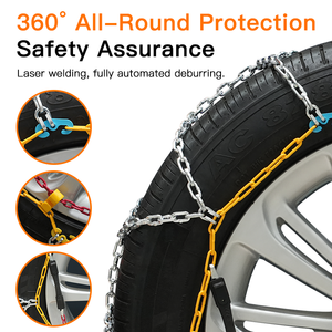 Bohu nouvelles chaînes antidérapantes universelles de neige de pneu de roue de voiture d'urgence avec la vitesse maximum de 40 km/h 1 an de garantie Construction d'acier allié - Product Image 4