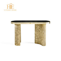 Nouvelle Table Console d'Entrée de Luxe en Laiton Italien Importé et Pierre, Design Italien, pour Villa et Manoir