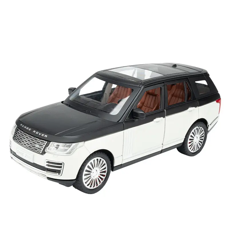 Venda quente liga 1:24 Land Rover Range Rover modelo com som e luz brinquedos off-road veículo música modelo ornamentos coleção