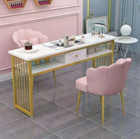 Station de manucure élégante pour salon de beauté, mobilier en bois, tables à ongles, bureau de manucure avec chaise