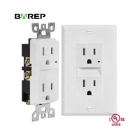 Prise électrique anti-effraction BAREP avec veilleuse LED, 15A 125V 60Hz, homologuée ETL, blanche