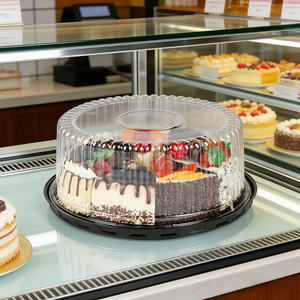 10 Inch Food Grade PET Recycled Materials Baking <b>Cake</b> Container <b>Clear</b> Disposable Round Dessert Packaging - Product Image 5