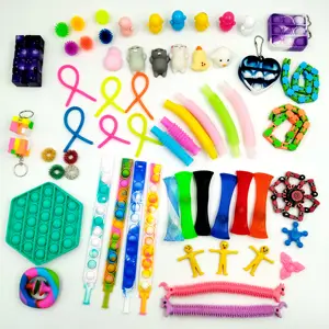 PT porte-clés Push Pop ensemble de jouets sensoriels en Silicone, jeu de jouets de décompression par aspiration pour ADHD Pop Fidget jouets Pack de boîtes mystère