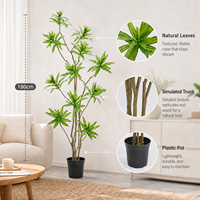 Plantes artificielles de jardin d'intérieur, faux arbre Dracaena Reflexa pour la décoration intérieure