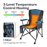 Chaise pliante chauffante personnalisée OEM ODM, chaise d'extérieur portable à température réglable pour le camping, la pêche, la plage, le parc et les événements en plein air