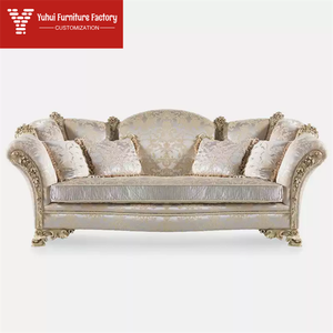 Divano Chesterfield Classico di Lusso in Stile Francese, Due Posti, in Legno Intagliato e Tessuto, <span class=keywords><strong>Arredamento</strong></span> per Soggiorno di Appartamenti - Product Image 3