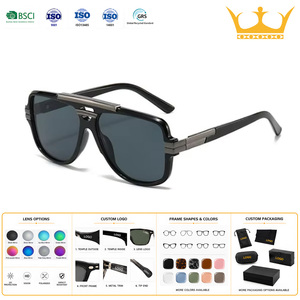 Occhiali da Sole da <span class=keywords><strong>Uomo</strong></span> Moderni e Trendy, Stile Retrò con Montatura Piatta, Protezione UV400, Design Unico con Montatura Completa per Attività all'Aperto - Product Image 1