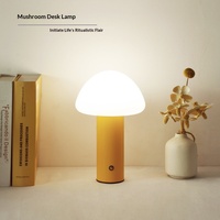 Lampe de table LED en forme de champignon, à intensité variable, avec corps métallique, design simple, commande tactile, rechargeable en courant continu, pour chambre à coucher, vente en gros