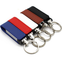 Clé USB promotionnelle en cuir, clé USB 16 Go 32 Go avec porte-clés pour hommes, Memorias Flash Usb 3.0, clé USB 4 Go 1 Go