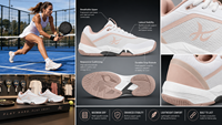 Chaussures de padel Performance : Adhérence améliorée, stabilité, contrôle, amorti réactif, empeigne en mesh respirant pour l'entraînement sur le terrain