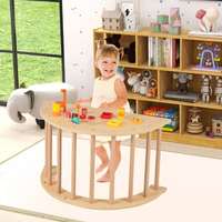 Cadre d'escalade en bois demi-cercle d'assurance qualité avec ensemble de coussinets suspendus pour les structures de jeu intérieures et les grimpeurs