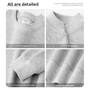 Pullover da uomo pesante in tinta unita 300 Gsm <span class=keywords><strong>Design</strong></span> basico con collo foderato per la stampa digitale invernale Casual per la primavera autunno XL - Product Image 3