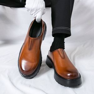 Chaussures décontractées pour hommes à col montant, style business anglais, à enfiler, sans lacets, automne - Product Image 2