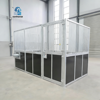 Box d'écurie préfabriquées en acier galvanisé avec cadre en bambou, porte battante/coulissante, cloison durable pour écurie, équipement pour chevaux, plus de 5 ans de garantie