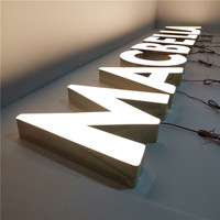 Enseigne LED 3D personnalisée résistante aux intempéries, lettres en acier inoxydable épaisses pour les bâtiments de bureaux, les espaces commerciaux extérieurs