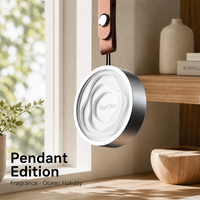 Désodorisant Auto Parfum Voiture Pendentif Aluminium Aéronautique Diffuseur Cordon Cuir Véritable Rétroviseur