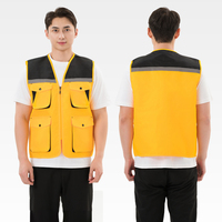 Veste de sécurité pour hommes de qualité supérieure Logo personnalisé Gilet en polyester réfléchissant haute visibilité avec long matériau en toile pour les bénévoles