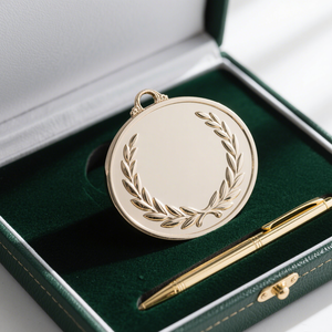 OEM Custom Gift Manufacturers Customs Gold Medal with <b>Packaging</b> Leather Box - Product Image 4