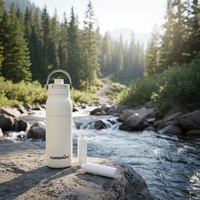 Bouteille d'eau légère et compacte en acier inoxydable, isolée sous vide, avec filtre intégré, design pliable innovant, idéale pour les voyages en extérieur