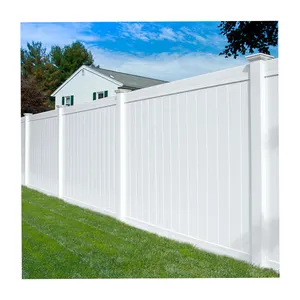 美国流行的白色PVC隐私导轨围栏/乙烯基围栏灯/全隐私围栏墙