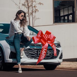 Car Bows Big Car Bow Sweet 16 30 pollici Giant Extra Large Blue/Red Pull Bow buon compleanno stampato personalizza la decorazione della festa del LOGO - Product Image 2
