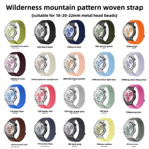 Bracelet de montre universel en tissu tressé 18/20/22 mm pour <span class=keywords><strong>Huawei</strong></span> <span class=keywords><strong>Watch</strong></span> 5/<span class=keywords><strong>GT</strong></span> Series & Samsung, bracelet respirant multicolore - Product Image 6