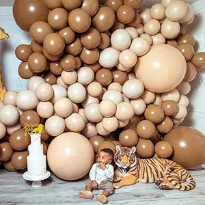 204 Pcs 5 10 18 Inch Coffee Balloon Arch Kit Nude Latex Balloons Garland Kit For Birthday Party Decoration