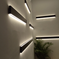 Lumière linéaire LED mince noire mate 2285 1200 mm de longueur 40 W avec diffuseur en PC opale et embout rond