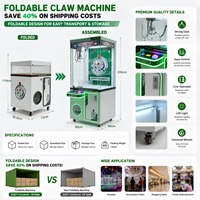 Mini machine à grue de table pour enfants, distributeur de bonbons et jouets, jeu d'arcade domestique avec force de griffes réglable et musique