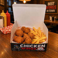Boîte à poulet frit personnalisable, biodégradable, de haute qualité, avec couvercle, pour la livraison de snacks