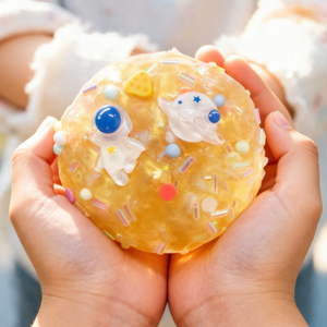 Golden Holographic Galaxy Crystal Slime With Cute Charms Non-Toxic Fidget Toy OEM ODM Factory Custom Wholesale - Product Image 5