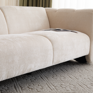 3-Seater Convertible Square Boucle <b>Sofa</b> <b>Bed</b> Set Wave Design for Living Room Bedrooms Apartment Office - Product Image 4