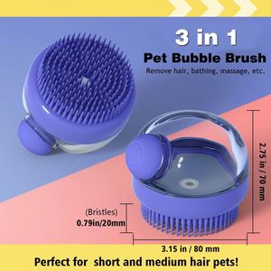 Cepillo de Baño para Perros con Logotipo Personalizado, Dispensador de Champú para Masaje y Aseo de Mascotas, Cerdas de Silicona Suave para Perros y Gatos - Product Image 2