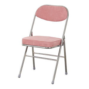 كرسي طعام معدني محمول مع قماش مخملي قابل للطي للفنادق والأثاث التجاري - Product Image 1