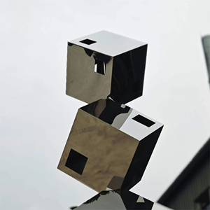 Chất Lượng Cao Đánh Bóng Hiện Đại Tùy Chỉnh Thép Không Gỉ Trừu Tượng Cube Điêu Khắc Bức Tượng Cho Ngoài Trời Trang Trí Sân Vườn - Product Image 5